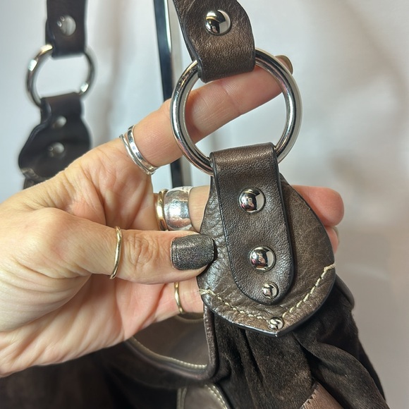 Y2K Juicy Couture Brown leather and suede shoulder bag 🤩 - Picture 4 of 14